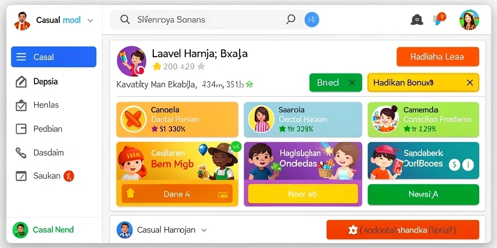 Menampilkan berbagai karakter menarik yang bisa dimainkan.